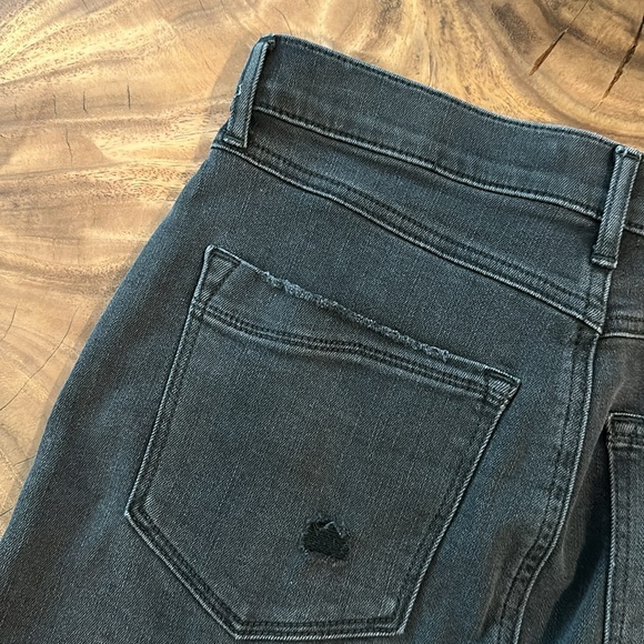 Express Straight Mini mid rise jean skirt with fringe - Picture 7 of 15